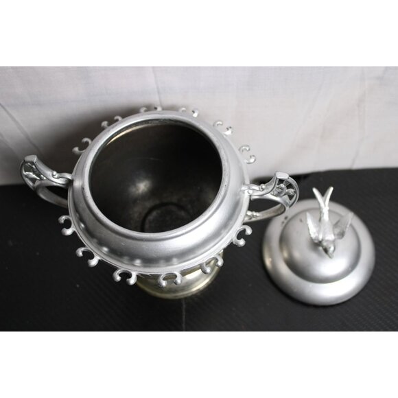 Vintage Silver Sugar Bowl With Lid And Unique Designs - Picture 6 of 9